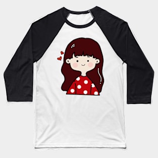 Cute wavy hair girl - Betty Baseball T-Shirt